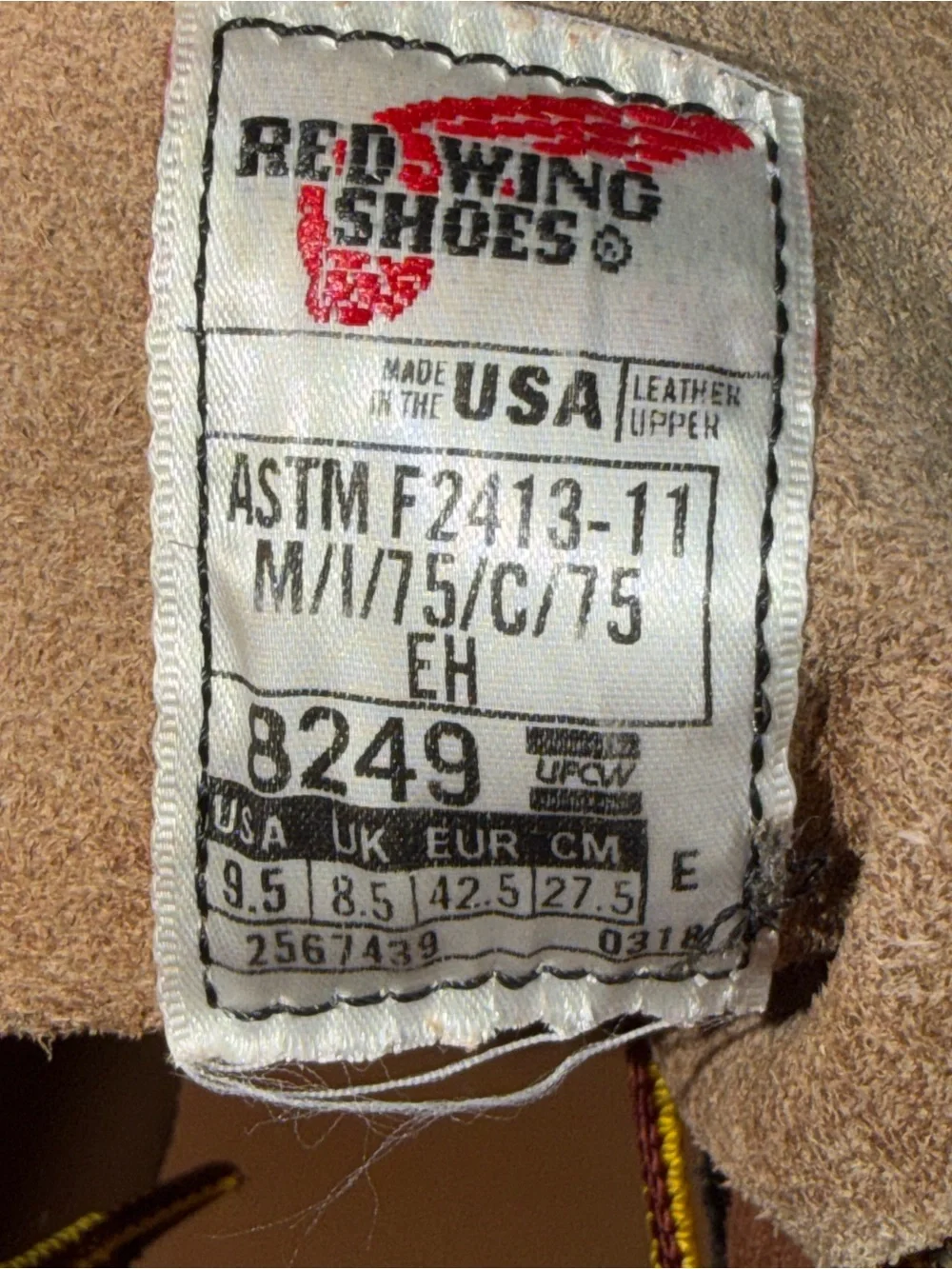Red Wing Oil Resistant Steel Toe Boots Size 9.5 E